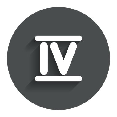 Romen rakamı dört simge. Roma dördüncü işareti.