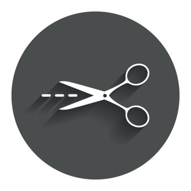 makasla kesme çizgi işareti simgesi. terzi sembolü.