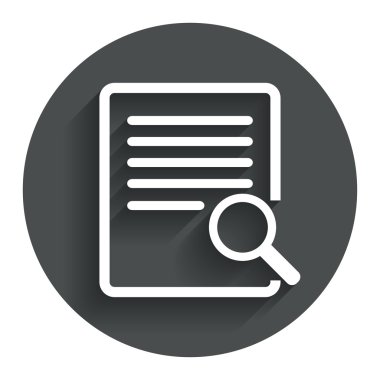 Dosya işareti simgesini arayın. belgede bul.