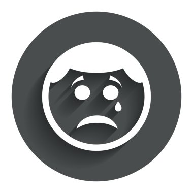 üzgün yüz göz yaşartıcı işareti simgesi. sembol ağlıyor.