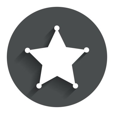 yıldız Şerif işareti simgesi. Polis düğmesi.