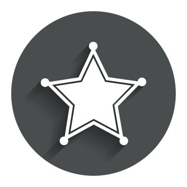 yıldız Şerif işareti simgesi. Polis düğmesi.