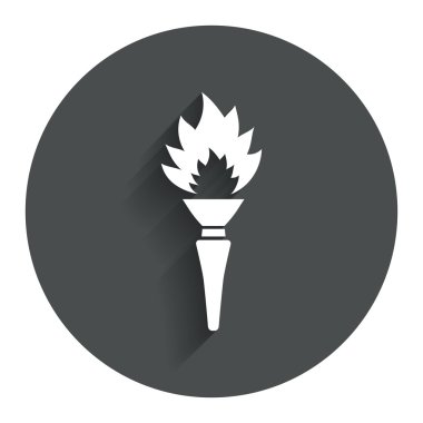 meşale alevi işareti simgesi. Yangın sembolü.