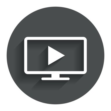 geniş ekran tv modu işareti simgesi. televizyon seti.