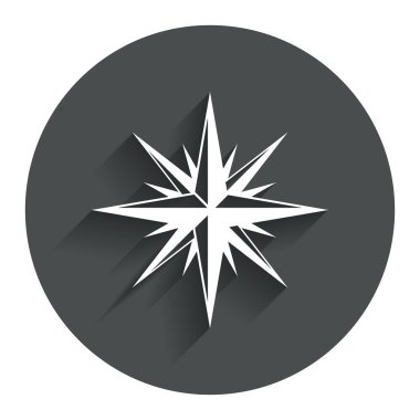 Pusula işareti simgesi. Windrose gezinti simgesi.