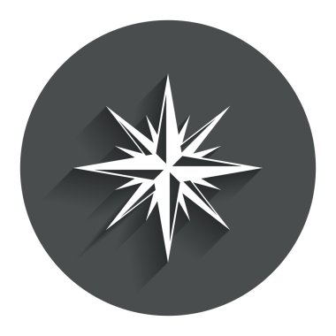 Pusula işareti simgesi. Windrose gezinti simgesi.