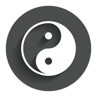 Ying yang işareti simgesi. uyum ve denge sembolü.