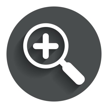 Büyüteç cam işareti simgesi. Yakınlaştırma aracı. Gezinti