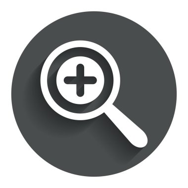 Büyüteç cam işareti simgesi. Yakınlaştırma aracı. Gezinti