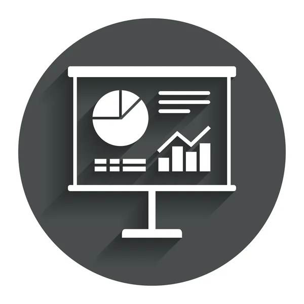 Presentatie billboard teken pictogram. diagram symbool — Stockvector