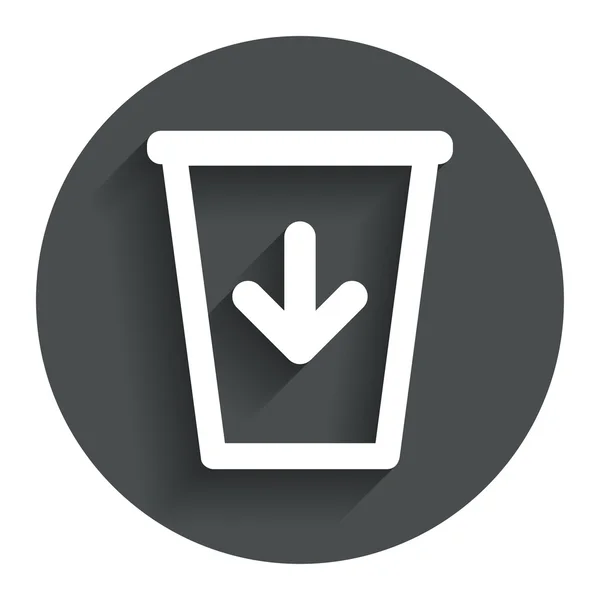 Verzenden naar de prullenmand. recycle bin ondertekenen. — Stockvector