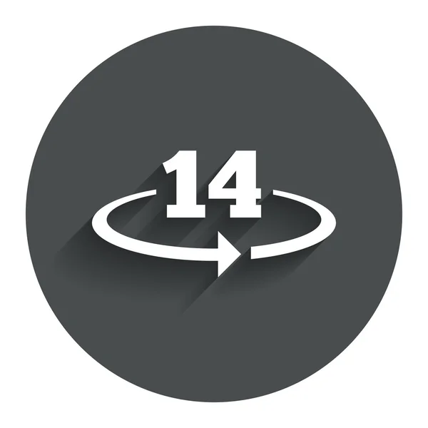 Retour des marchandises dans les 14 jours icône signe . — Image vectorielle