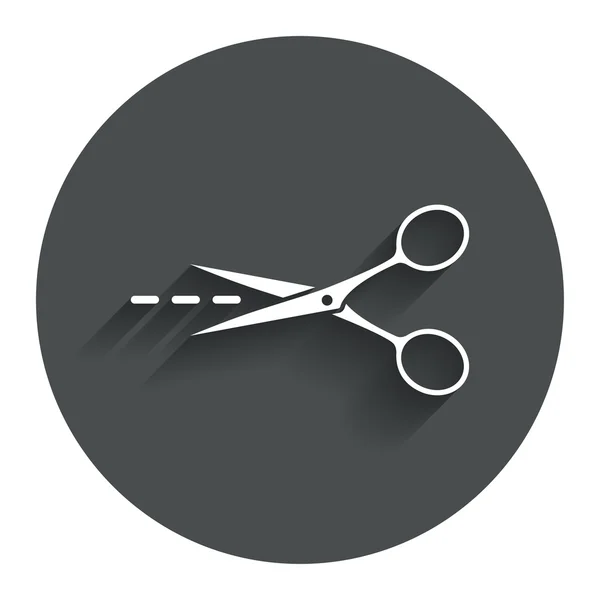 Scissors with cut line sign icon. Tailor symbol. — Stock Vector