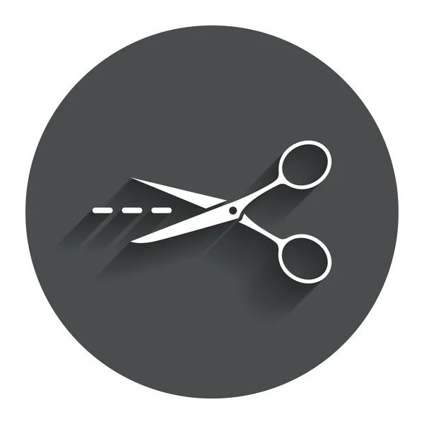 Scissors with cut line sign icon. Tailor symbol. — Stock Vector