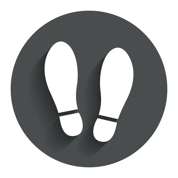 Impronta scarpe segno icona. Simbolo stampa scarpa — Vettoriale Stock