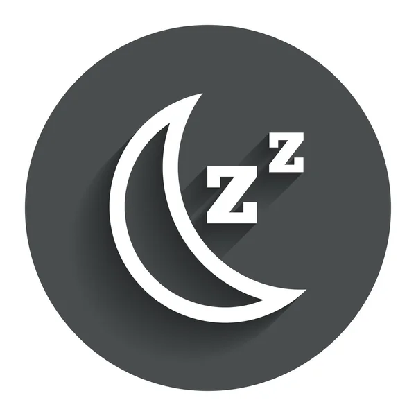 Sleep sign icon. Moon with zzz button. — Stock Vector