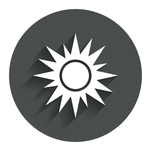 Icône signe solaire. Symbole du solarium. Bouton chauffant . — Image vectorielle