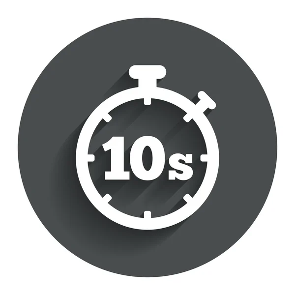 Timer 10s teken pictogram. stopwatch-symbool. — Stockvector