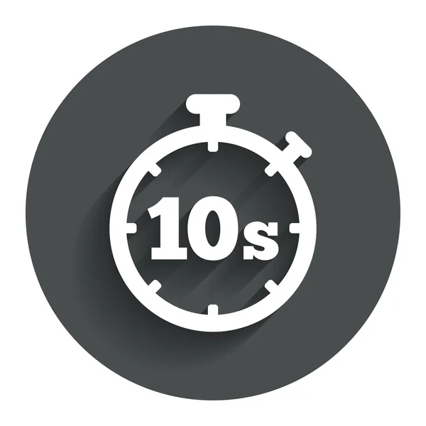 Minuteur 10s signe icône. Symbole chronomètre . — Image vectorielle