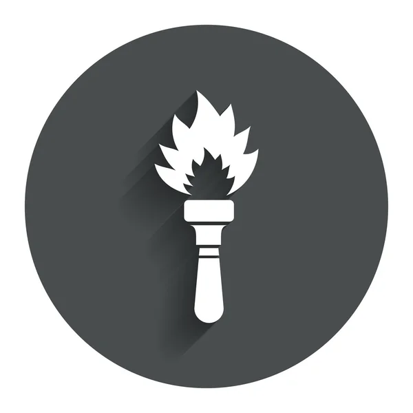 Δάδα φλόγα εικονίδιο "υπογραφή". σύμβολο της φωτιάς. — Διανυσματικό Αρχείο