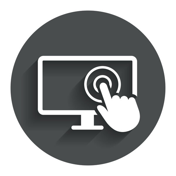 Значок сенсорного монитора. Указатель руки
.