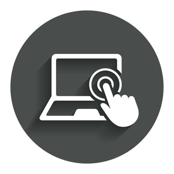 Сенсорный экран ноутбука. Символ указателя руки
.