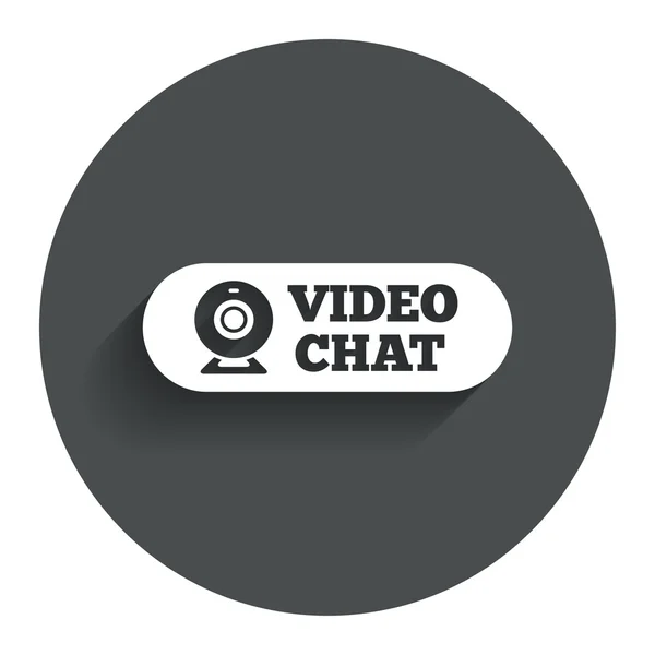 Videochatt tecken ikon. webcam video prat. — Stock vektor