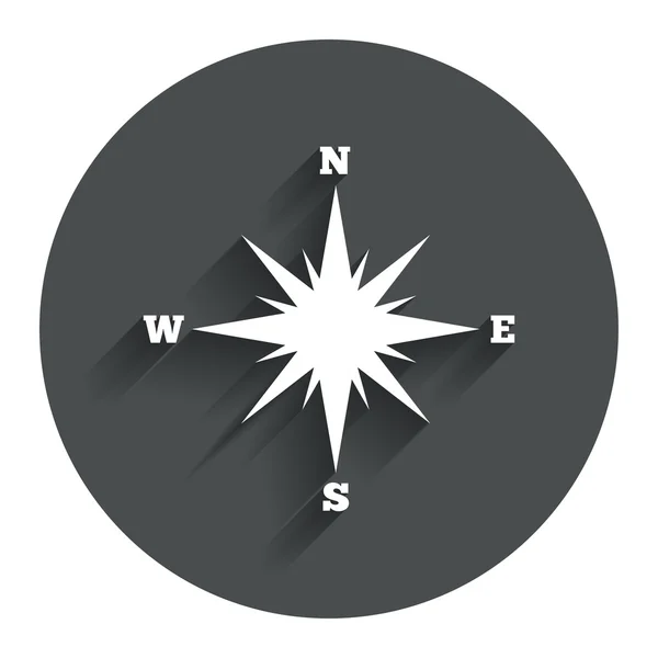 Icona del segno della bussola. Simbolo di navigazione Windrose . — Vettoriale Stock