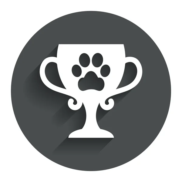 Winner pets cup sign icon. Trophy for pets. — Stock Vector