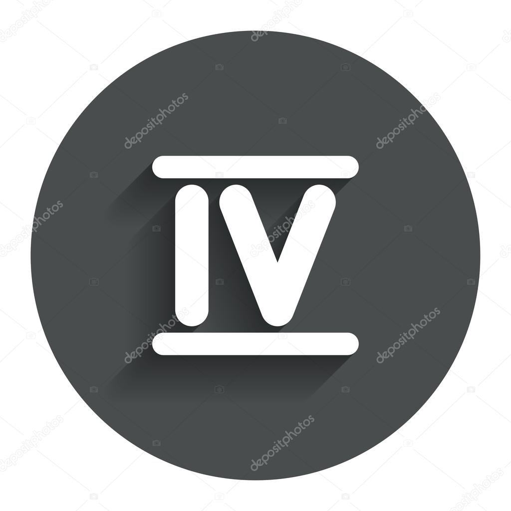 Roman numeral four icon. Roman number four sign.