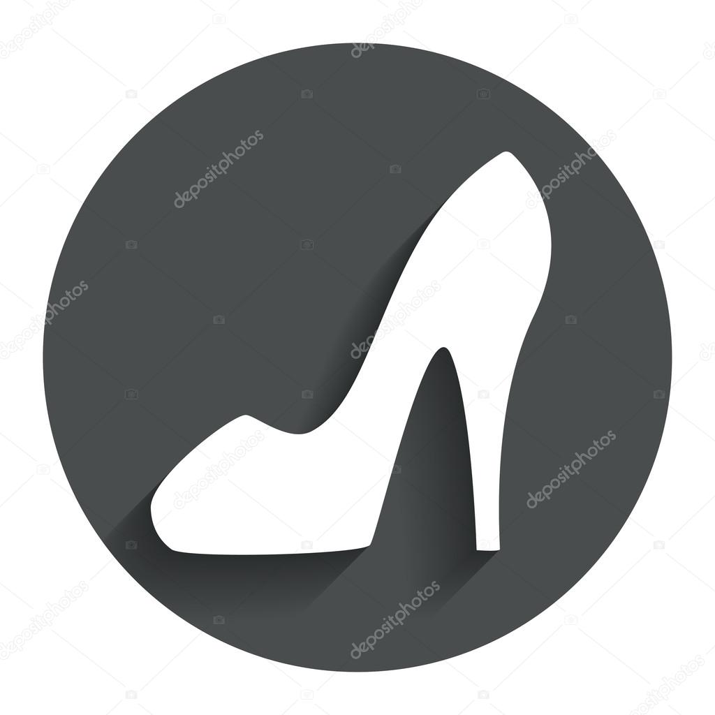 Womens shoe sign icon. High heels shoe.