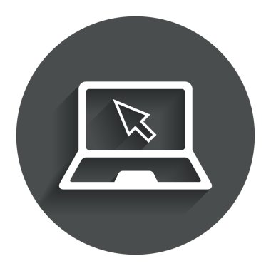 laptop işareti simgesi. imleç simgesi olan dizüstü bilgisayar
