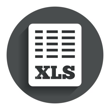 excel dosyası belge simgesi. xls düğmesini indir.