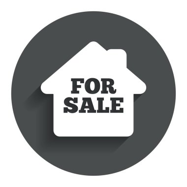 Satılık işareti simgesi. Emlak satış.