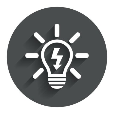 ışık lamba işareti simgesi. Yıldırım sembolü ile ampul