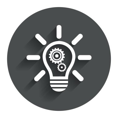 ışık lamba işareti simgesi. ampul dişli simgesiyle.