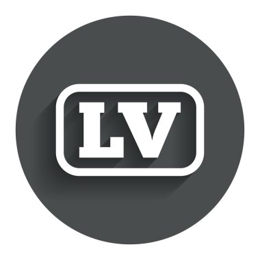 Letonca dil işareti simgesi. Çeviri lv