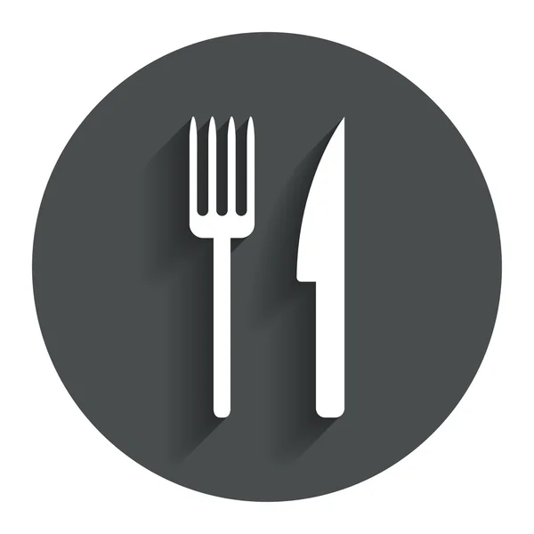 吃签名图标。餐具的符号。把叉子和刀子. — 图库矢量图片
