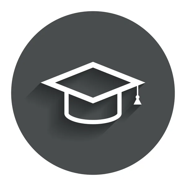 Graduation cap segno icona. Simbolo dell'istruzione . — Vettoriale Stock