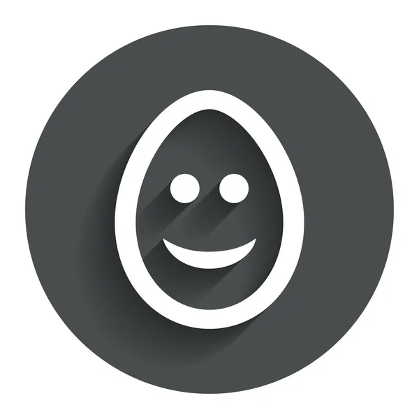 Ícone de sinal de cara de ovo de sorriso. Símbolo sorridente . — Vetor de Stock