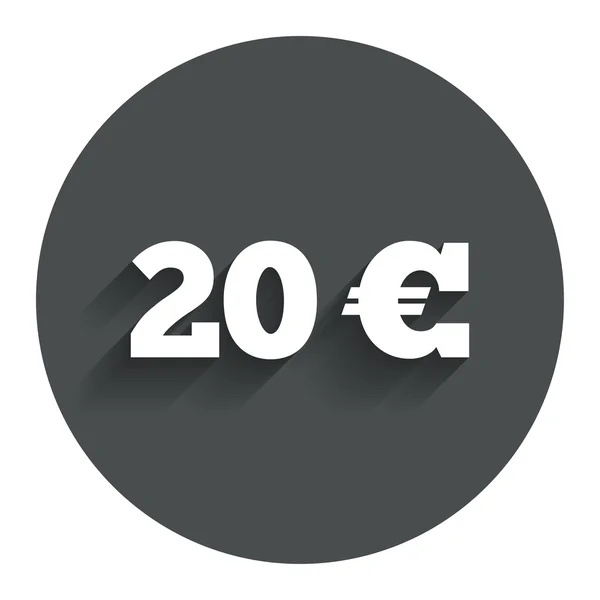 20-Euro-Zeichen. Euro-Währungssymbol. — Stockvektor