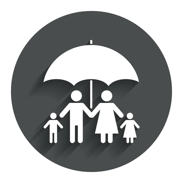 Icône d'assurance familiale complète. Symbole de parapluie . — Image vectorielle