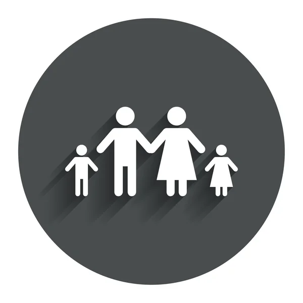 Famille complète avec deux enfants signe icône . — Image vectorielle