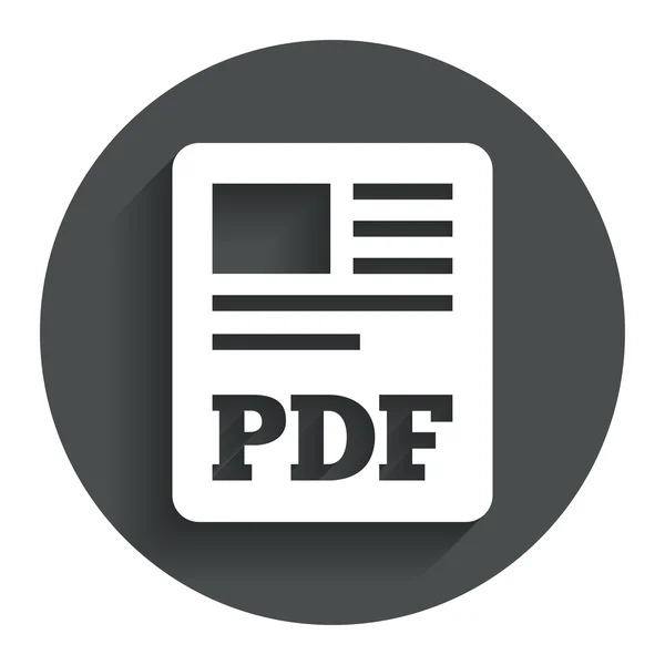 Ícone de documento de arquivo PDF. Baixar botão pdf . — Vetor de Stock