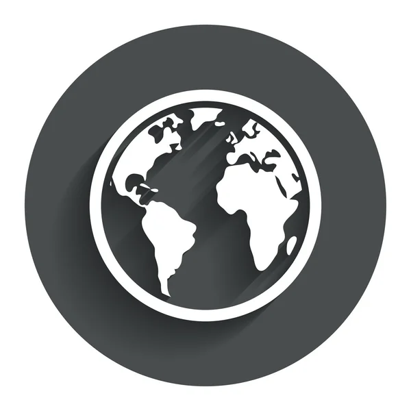 Icona del segno del globo. Simbolo geografia mappa del mondo . — Vettoriale Stock