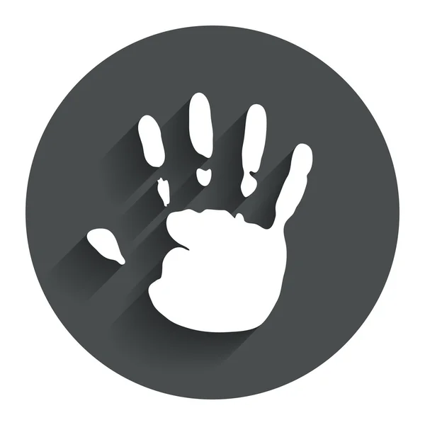 Hand print sign icon. Stop symbol. — Stock Vector