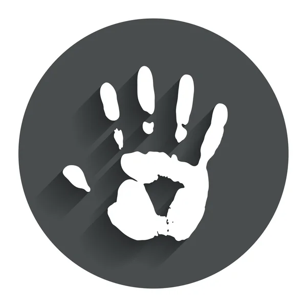 Hand print sign icon. Stop symbol. — Stock Vector