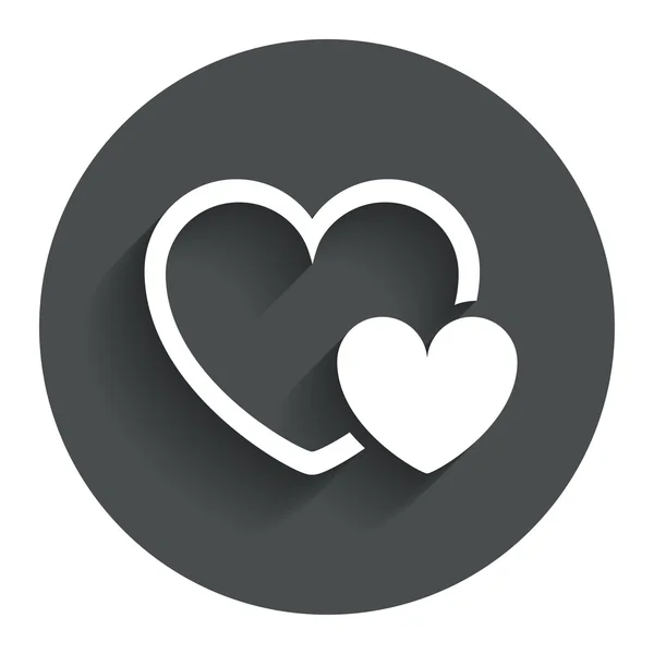 Kalp işareti simgesi. aşkın sembolü. — Stok Vektör
