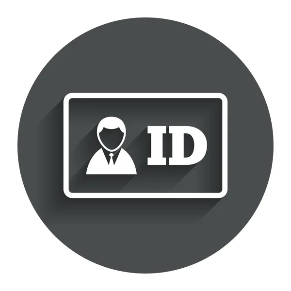 ID card sign icon. Identity card badge symbol. — Stock Vector