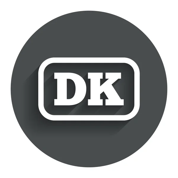 Dania języka znak ikona. tłumaczenie DK. — Wektor stockowy